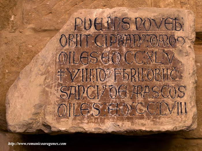 LAUDA FUNERARIA DEL ANTIGUO CLAUSTRO: CIPRIANO DE ARGUIS Y SANCHO DE ARASCUES